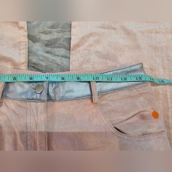 MYMOMENT Spain Blush Pink Corduroy Pants with Metallic Trim EU 38 / US 6 - Picture 8 of 12